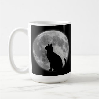 Taza De Café Luna y gato negro