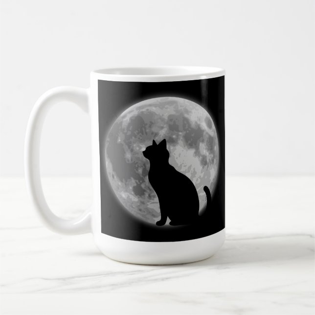 Taza De Café Luna y gato negro (Izquierda)