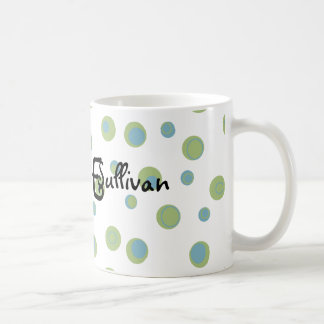 Taza De Café Lunares azulverdes cones monograma