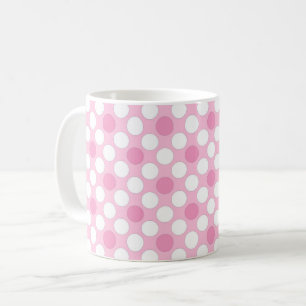 Taza De Café Lunares blancos rosa retro