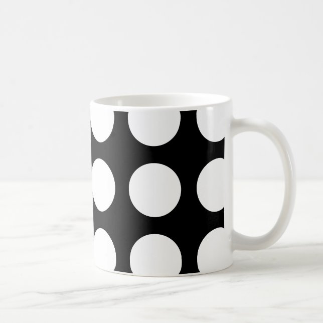 Taza De Café Lunares blancos y negros (Derecha)
