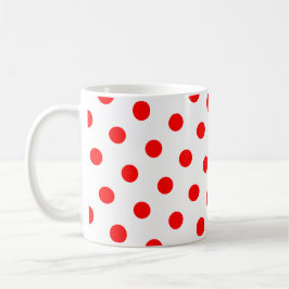 Taza De Café Lunares Blancos y Rojos