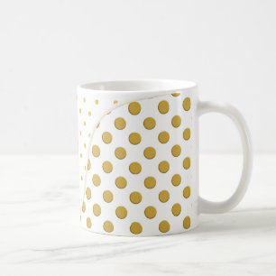 Taza De Café Lunares en oro y blanco