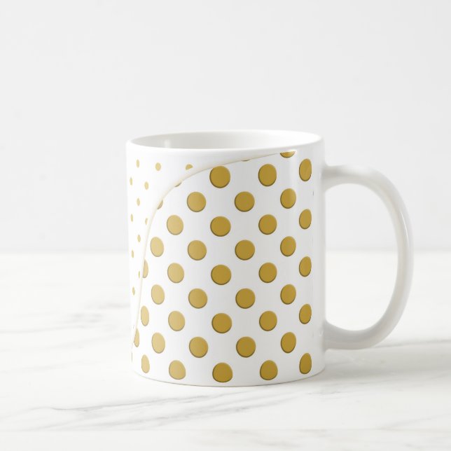 Taza De Café Lunares en oro y blanco (Derecha)