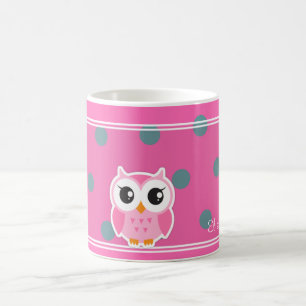 Taza De Café Lunares Geniales y Modernos con Búho Personalizado