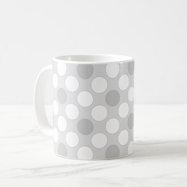 Taza De Café Lunares gris claro de moda   (Anverso izquierdo)