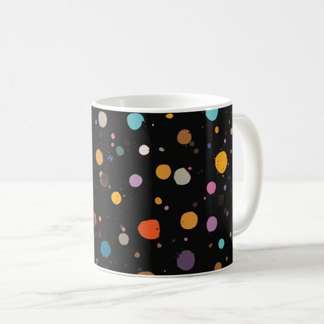 Taza De Café Lunares Multicolor Brillantes  (Anverso derecho)