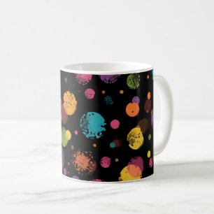 Taza De Café Lunares Multicolor Brillantes 