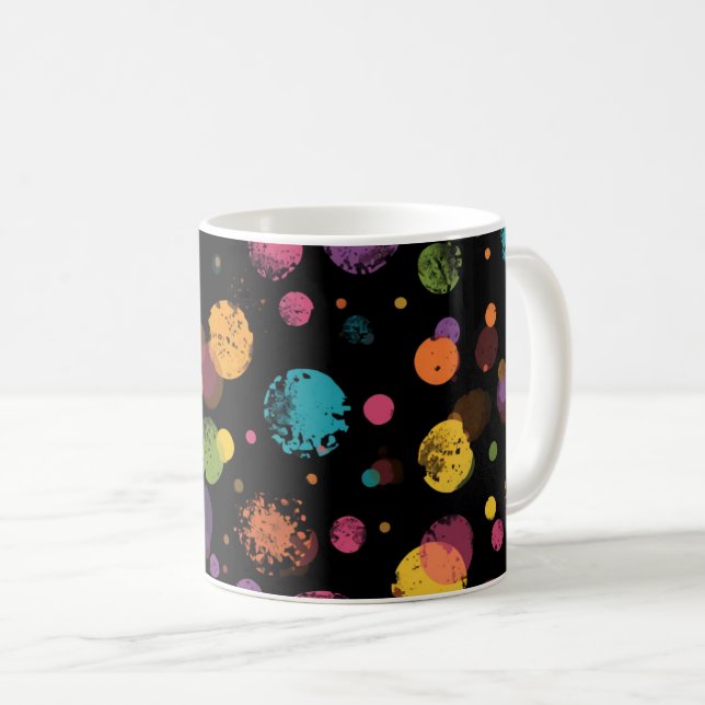 Taza De Café Lunares Multicolor Brillantes  (Anverso derecho)