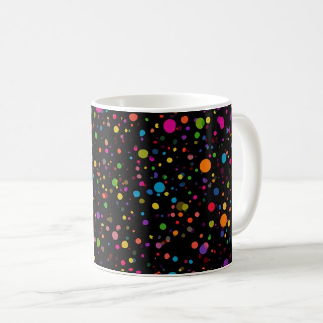 Taza De Café Lunares Multicolor Brillantes  (Anverso derecho)