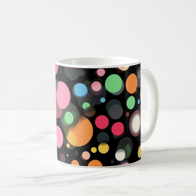 Taza De Café Lunares Multicolor Brillantes  (Anverso derecho)