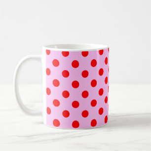 Taza De Café Lunares rojos sobre fondo rosa
