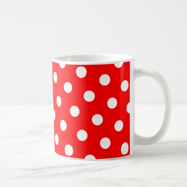 Taza De Café Lunares rojos y blancos (Derecha)