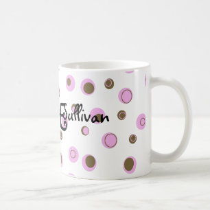 Taza De Café Lunares rosados de Brown cones monograma