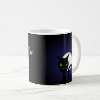 Taza De Café Lunario espeluznante de Halloween y gato