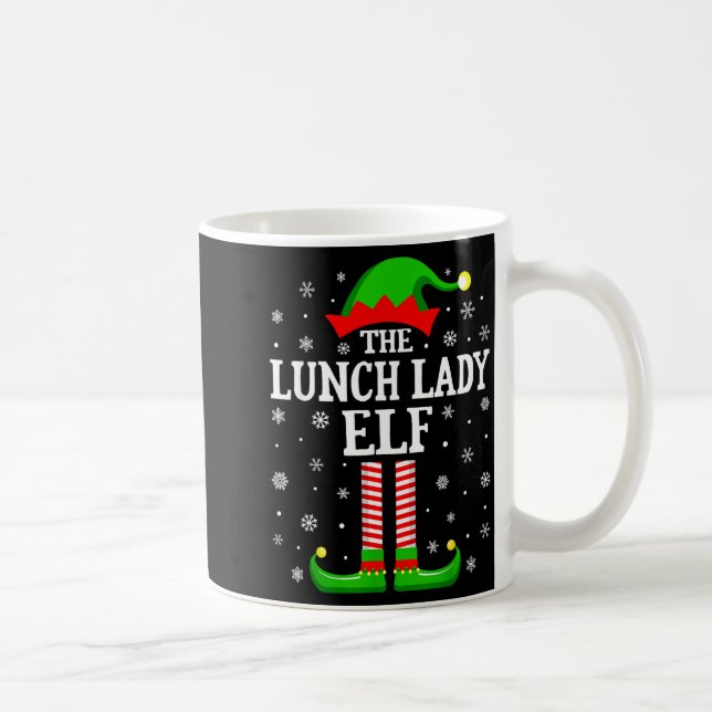 Taza De Café Lunch Lady Elf Funny Christmas Family Matching  (Derecha)