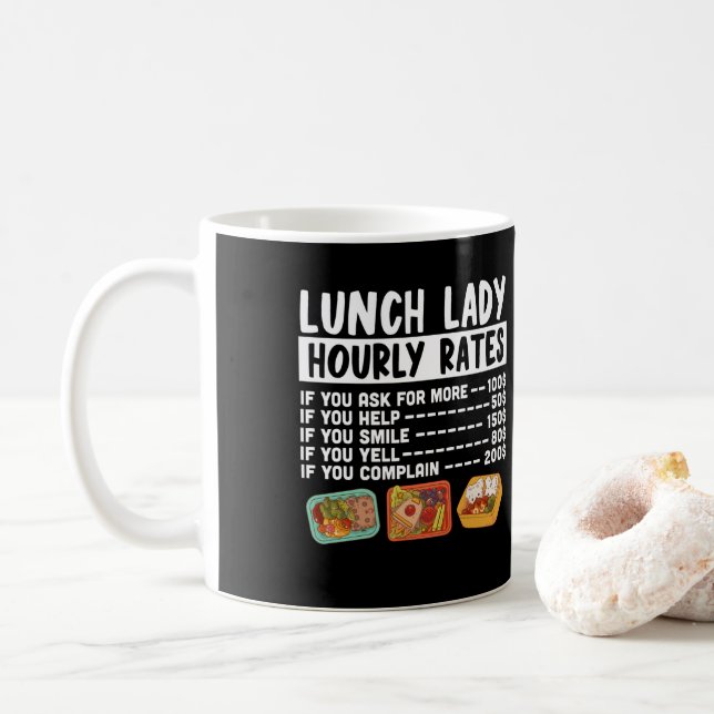 Taza De Café Lunch Lady Lunch Lady Hourrates Lunch Lady (Con donut)