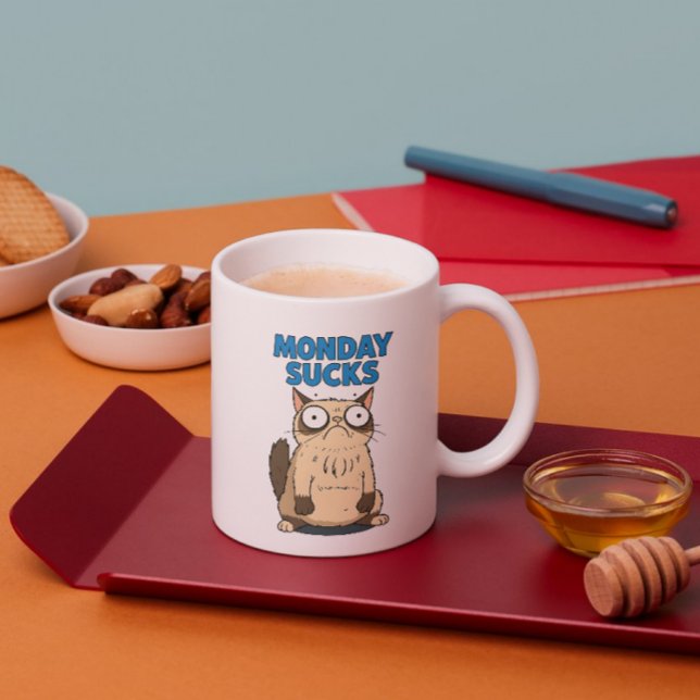 Taza De Café Lunes Caza Café Gato Mug - Regalo Para Mujeres (Subido por el creador)