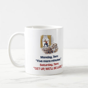 Taza De Café Lunes Cinco Minutos Más Sábado Mujer Corredora