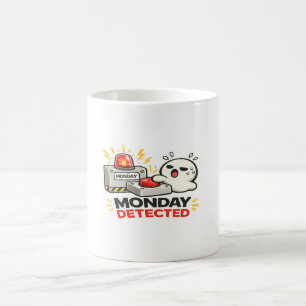 Taza De Café Lunes Detectado - Alarma de Personaje Divertido Ca