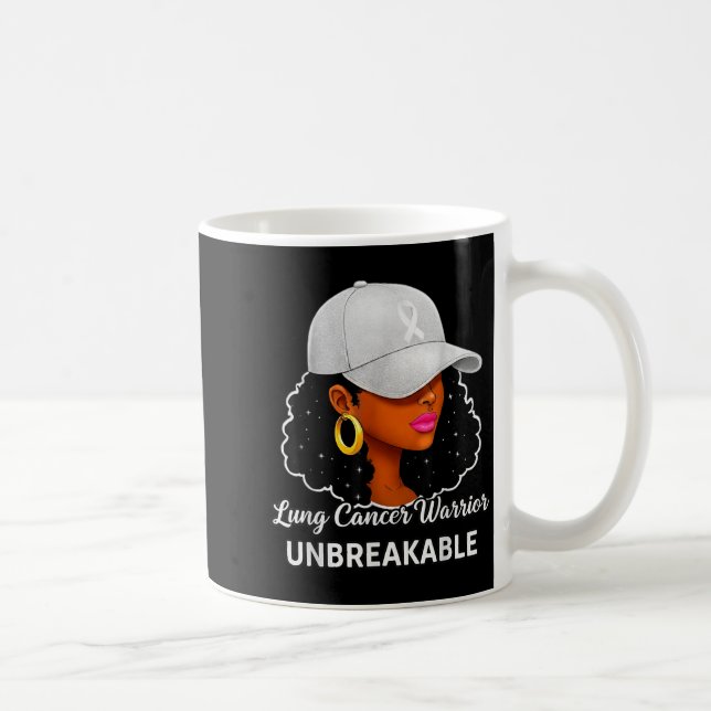 Taza De Café Lung Cancer Warrior Unbreakable Black Women Awaren (Derecha)