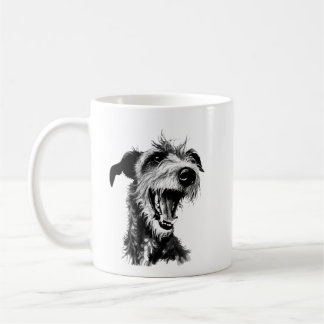 Taza De Café Lurcher blanco y negro | Grasa