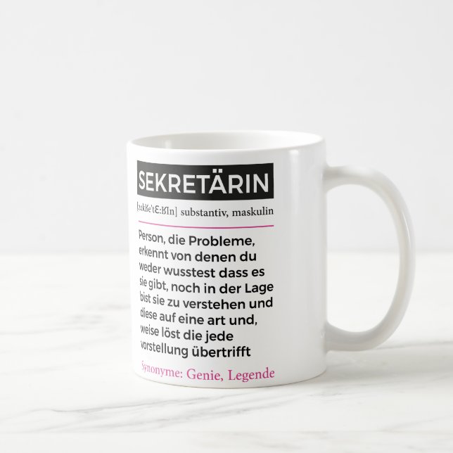 Taza De Café Lustig Sekretärin, Assistenz, Büro Spruch Geschenk (Derecha)