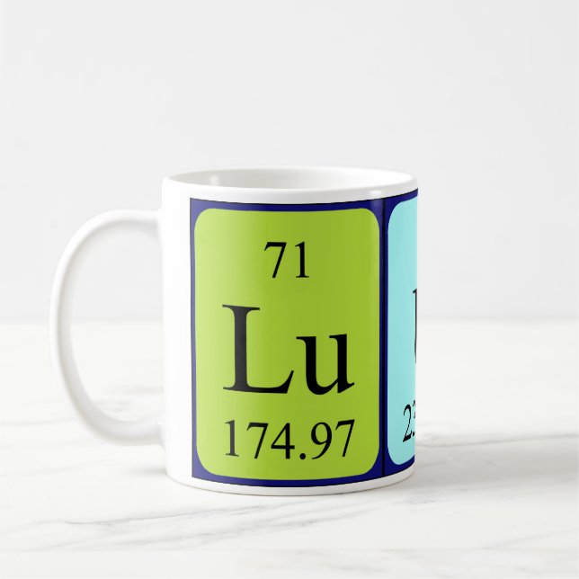 Taza De Café Luuk nombre de tabla periódica mug (Izquierda)
