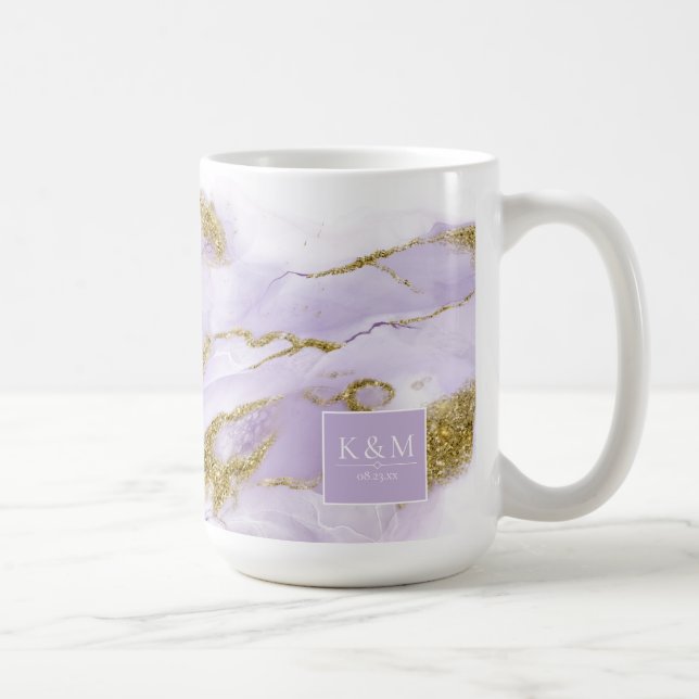 Taza De Café Lux Ink Lavender Resumen ID990 (Derecha)
