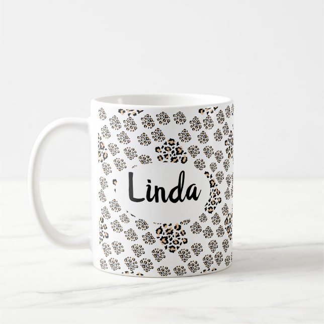 Taza De Café Luxe modern animalprint be brave girl (Izquierda)