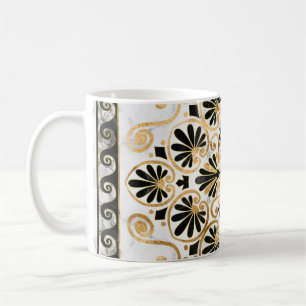 Taza De Café Luxury Greek Ornament Black and White Marble