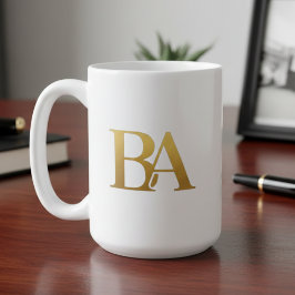 Taza De Café Luxury Law Firm Monogram Coffee Mug | Navy & Gold