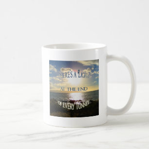 Taza De Café Luz de cotización motivacional al final del túne