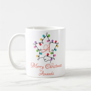 Taza De Café Luz de forma de estrella personalizada- Feliz Navi