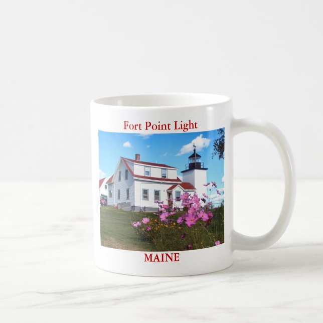 Taza De Café Luz de Fort Point, Maine Mug (Derecha)
