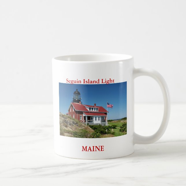 Taza De Café Luz de la isla de Seguin, Maine (Derecha)