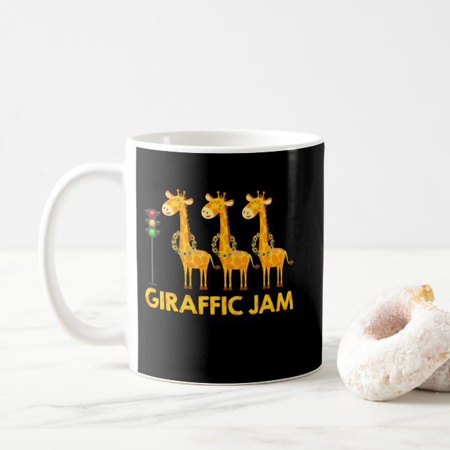 Taza De Café Luz de tráfico de jam cute Giraffe (Con donut)