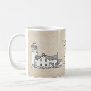 Taza De Café Luz del punto Mackinac antiguo - Michigan - SBD