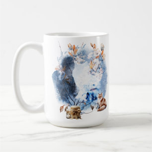 Taza De Café Luz En La Magia Del Solsticio De Invierno Oscuro