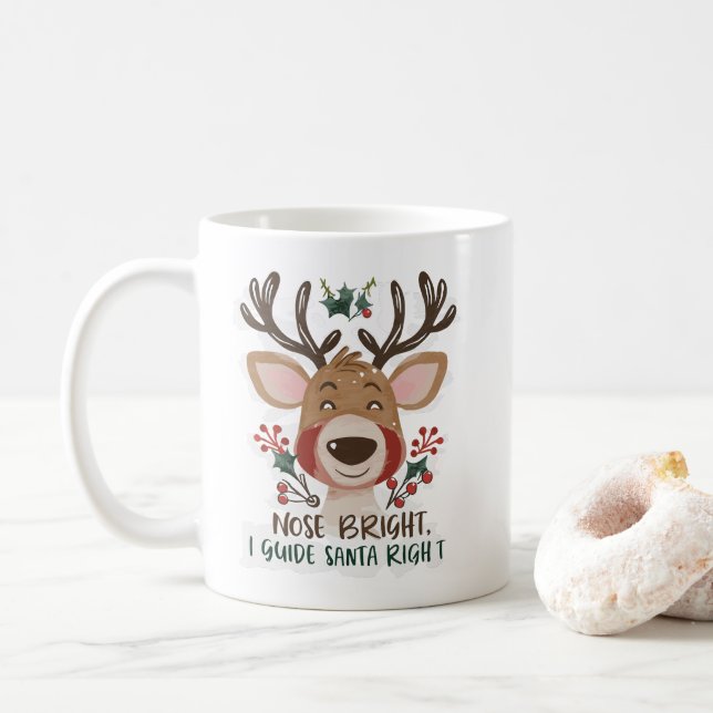 Taza De Café Luz guía: Rudolph (Con donut)