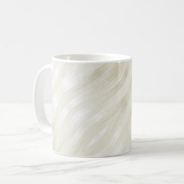 Taza De Café Luz noble texturizada beige y blanco (Anverso izquierdo)