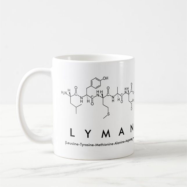 Taza De Café Lyman peptide name mug (Izquierda)