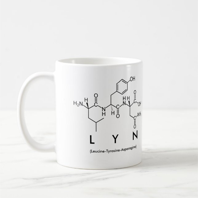 Taza De Café Lyn peptide name mug (Izquierda)