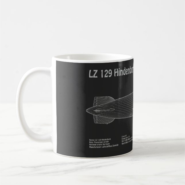 Taza De Café LZ 129 Hindenburg - Planes de diseño de líneas aér (Izquierda)
