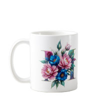 M Coffee Mug - Diseño floral para regalo