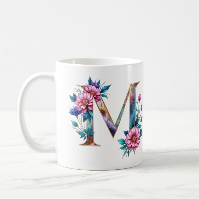 Taza De Café M Coffee Mug - Diseño floral para regalo (Izquierda)