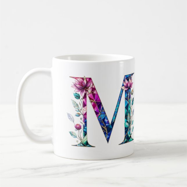 Taza De Café M Coffee Mug - Diseño floral para regalo (Izquierda)