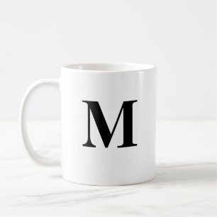 Taza De Café M inicial y nombre personalizado Coffee Mug