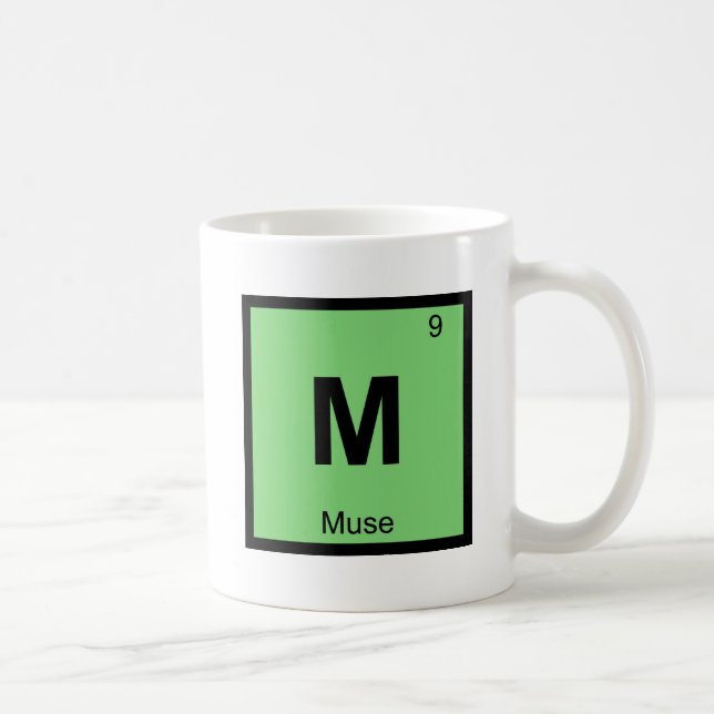 Taza De Café M - Símbolo de tabla periódica de química griega M (Derecha)