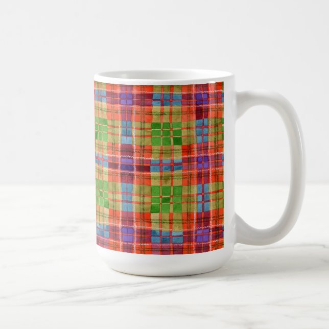 Taza De Café MAC RAE TARTAN Tall White Mug (Derecha)